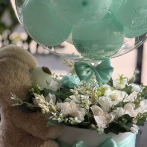 Nou in colectie cadou personalizat aniversar cutie cadou personalizată cu balon bubble și ursuleț